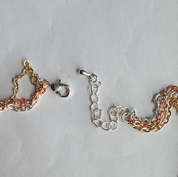 Nwot Liv Oliver Tri Color Multi Layer Necklace - Picture 7 of 7